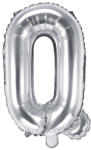 PartyDeco Balon din folie Mini - Litera Q 35 cm argintiu