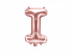 PartyDeco Balon din folie Mini - Litera I 35 cm auriu-roze