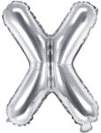 PartyDeco Balon din folie Mini - Litera X 35 cm argintiu