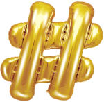 PartyDeco Balon din folie Mini - Simbol # 35 cm auriu