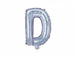PartyDeco Balon din folie Mini - Litera D 35 cm holografic