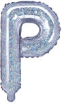 PartyDeco Balon din folie Mini - Litera P 35 cm holografic