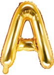 PartyDeco Balon din folie Mini - Litera A 35 cm auriu