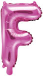 PartyDeco Balon din folie Mini - Litera F 35 cm roz