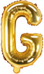 PartyDeco Balon din folie Mini - Litera G 35 cm auriu