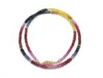  Colier Safir Mixt Disc Fatetat - 1, 3-2, 5 x 3-4 mm - Accesorii Gold Filled