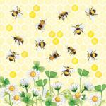 Ambiente Bees Joy papírszalvéta 33x33cm, 20db-os