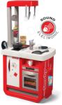 Smoby Játékkonyha elektronikus Bon Appetit Smoby piros hanggal hűtővel kávéfőzővel és 23 kiegészítővel (SM310819)