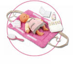 Smoby Pelenkázó alátét Baby Nurse Smoby 42 cm játékbabának pelenkázó szettel sötét rózsaszín (SM024362)