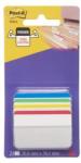 3M Jelölőcímke, műanyag, megerősített, döntött, 4x6 lap, 50, 8x38, 1 mm, 3M POSTIT, vegyes színek (LPJ686A1) (7100240788)