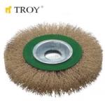 TROY Телени четки за ъглошлайф тип кръгла 150mm (T 27704-150)