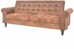 vidaXL Canapea extensibilă cu brațe, velur artificial, maro (245584) Canapea