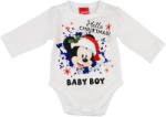 Andrea Kft Disney Mickey "Hello Christmas" feliratos hosszú ujjú baba body fehér