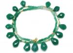  Colier Onix Verde Rotund Fatetat - 3x3 mm - Accesorii Argint 925 - 1 Buc
