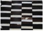 TEMPO KONDELA Luxus bőrszőnyeg, barna |fekete|fehér, patchwork, 141x200, bőr TIP 6