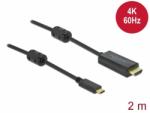 Delock Cablu activ USB Type-C la HDMI (DP Alt Mode) 4K60Hz T-T 2m Negru, Delock 85970 (85970)