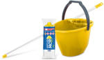 Bonus Felmosó szett-vödör SÁRGA 11L csavaró kosár, felmosó nyél 120cm Softmop 160gr (B330S) - alphadenthigienia