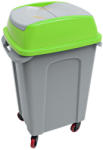 PLANET Hippo Billenős Szelektív hulladékgyűjtő szemetes, műanyag, zöld, 50L (UP220Z)