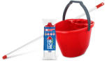 Bonus Felmosó szett-vödör PIROS 11L csavaró kosár, felmosó nyél 120cm Softmop 160gr (B330P) - alphadenthigienia