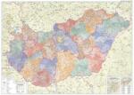  Magyarország falitérkép fóliázott, Magyarország közigazgatási térkép, Magyarország térkép 160x120 cm 2019