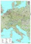 Freytag & Berndt Közép-Európa falitérkép keretezett Freytag 1: 2 000 000 87x123 cm Közép-Európa közlekedési térkép