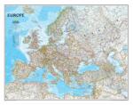 National Geographic Európa országai keretezett falitérkép kék színű National Geographic 123x98