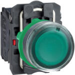 Schneider Electric Schneider XB5AW3365 Harmony komplett BA9s izzós világító nyomógomb, Ø22, 1NO+1NC, 250V, zöld (XB5AW3365)