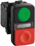 Schneider Electric Schneider XB5AW73731G5 Harmony komplett műanyag kettősfejű nyomógomb, Ø22, 1NO+1NC, zöld+piros gomb+LED (XB5AW73731G5)