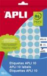 APLI Etikett, 10 mm kör, kézzel írható, színes, APLI, kék, 1008 etikett/csomag (LCA2731) - tutitinta
