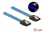 Delock Cablu SATA III 6 Gb/s UV glow effect 70cm Albastru, Delock 82133 (82133)