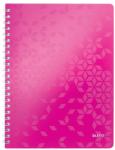 Leitz Caiet de birou LEITZ WOW, PP, A4, 80 coli, cu spira, matematica, roz (L-46380023)