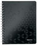 Leitz Caiet de birou LEITZ WOW, PP, A5, 80 coli, cu spira, matematica, negru (L-46410095)