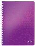 Leitz Caiet de birou LEITZ WOW, PP, A4, 80 coli, cu spira, matematica, mov (L-46380062)