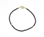  Bratara Spinel Grafitat Disc Fatetat 2x3 mm - Diametru 54 mm - Accesorii de Argint 925 - 1 Buc
