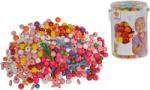 Eichhorn Mărgele din lemn pentru înșirare Wooden Bead Set in Bucket Eichhorn diferite culori și forme, cu un șnur și un terminație de aproximativ 360 de părți de la 4 ani (EH3410)