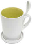 AleXer Cana ceramica cu lingurita si farfurioara - verde (CDT-56-0340037)