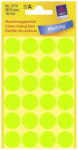 Avery Zweckform 18*18 mm-es Avery Zweckform öntapadó íves etikett címke, neon zöld színű (4 ív/doboz), normál ragasztóval (3174) - dunasp