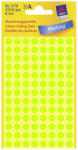 Avery Zweckform 8*8 mm-es Avery Zweckform öntapadó íves etikett címke, neon zöld színű (4 ív/doboz), normál ragasztóval (3179) - dunasp