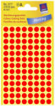 Avery Zweckform 8*8 mm-es Avery Zweckform öntapadó íves etikett címke, neon piros színű (4 ív/doboz), normál ragasztóval (3177) - dunasp