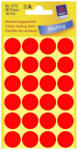 Avery Zweckform 18*18 mm-es Avery Zweckform öntapadó íves etikett címke, neon piros színű (4 ív/doboz), normál ragasztóval (3172) - dunasp