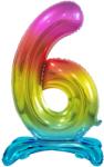 GoDan Balon din folie 6 cu suport curcubeu 74 cm