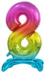 GoDan Balon din folie 8 cu suport curcubeu 74 cm