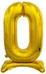GoDan Balon din folie 0 cu suport auriu 74 cm