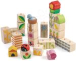 Tender Leaf Toys Cuburi din lemn cu atmosferă de grădină Garden Blocks Tender Leaf Toys cu imagini vopsite 24 de bucăți de la 18 luni (TL8453)