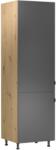 TEMPO KONDELA Magas hűtő beépítő szekrény, artisan tölgy/szürke matt, univerzális, LANGEN D60ZL - kondela