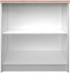 TEMPO KONDELA Alacsony könyvespolc, fehér/tölgy sonoma, TOPTY TYP 16 - kondela