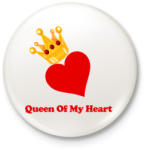 printfashion Queen of my heart - Kitűző, hűtőmágnes - Fehér (3083752)
