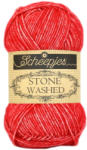 Scheepjes Stone Washed 823 Carnelian - élénkpiros pamut keverék fonal