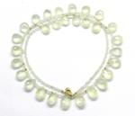  Colier Prehnit Galben Rotund si Lacrima Fatetata - 7-8 x 9-10 mm - Accesorii GF