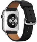 iKi Apple Watch 46mm / 45mm / 44mm / Ultra 49mm Classic bőr szíj - fekete